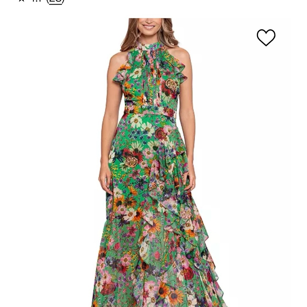 Betsy & Adam Green Halter Maxi Gown
